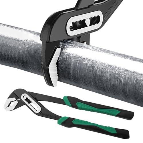 Jiakalamo Wasserpumpenzange, 250 mm, mit Druckknopfeinstellung, Rutschfester Klempnerschlüssel, Nut und Federzange, für Autoreparaturen, Heizungsreparaturen