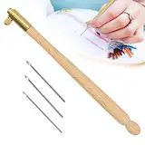 TANCUDER Stickerei Perlen mit 3 Nadeln 70/90/100 Tambour Haken Crochet Tool für Stickerei Einfädler DIY Nähen
