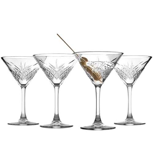 Pasabahce Timeless Martini-Gläser – 230 ml – 4 Stück – Espresso-Martini-Stiel-Champagnergläser für Cocktails, Gin, Wein für Feiern, Restaurant, Partys