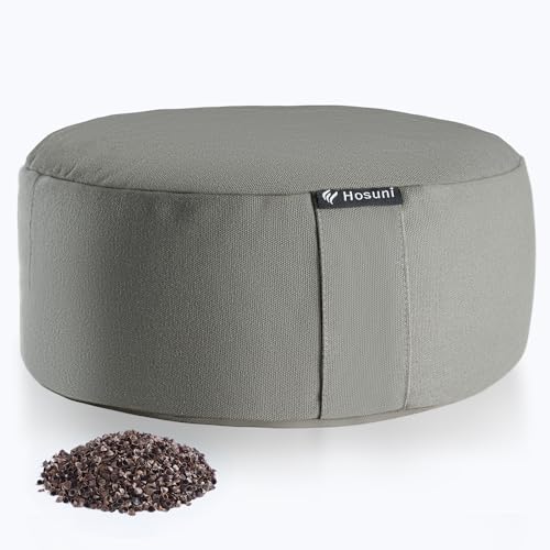 Meditationskissen mit 16cm, Yoga Kissen mit Buchweizenfüllung, Bodenkissen Waschbarer Bezug und Buchweizenschalen Füllung, Ldeal Meditation Yoga Zubehör, Sitzkissen Boden für Meditation