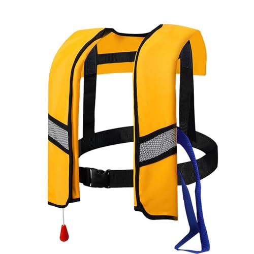 Automatische Schwimmweste aufblasbar – Rettungsweste für Wassersport, Notfälle & Sicherheit – Zuverlässigkeit – Ideal für Rettungseinsätze&Wassersport (Gelb)