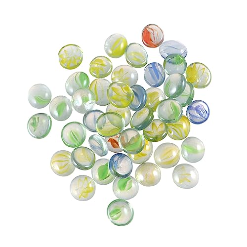 COHEALI 1 Satz Runde Perlen Mini-glasperlen Fischglasperlen Blumenmurmeln Glassteine Vase Aus Grünem Glas Mini Glas Edelsteine Glaskuppel-cabochons Füllperlen Marmorperlen Tisch Runden