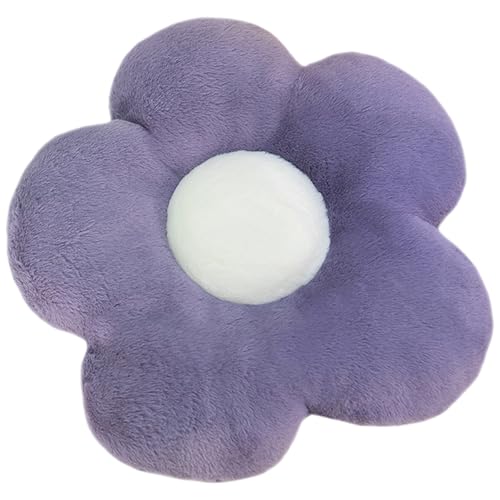 Embhlitfe Blume Plüschkissen Blumenkissen Gänseblümchen Blume geformt Wurfkissen Niedliche Blume Plüsch Bodenkissen Soft Petal Kissen Tatami Sitzkissen für Auto Home Schlafzimmer Sofa Stuhl (lila)