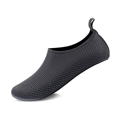 GOODSALEOK Wasserschuhe Herren Badeschuhe Damen Aquaschuhe BelüFtet Schnell Trocknend Strandschuhe Barfuß Yoga Schuhe Wassersport Schwarz022 42/43