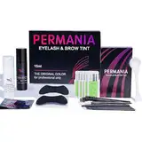 PERMANIA Augenbrauen und Wimpernfarbe Set, 2 In 1 Wimpern Färben Schwarz Set, Farbe Bis zu 4 Wochen, Sanfte Formel für Salon Oder Heimgebrauch