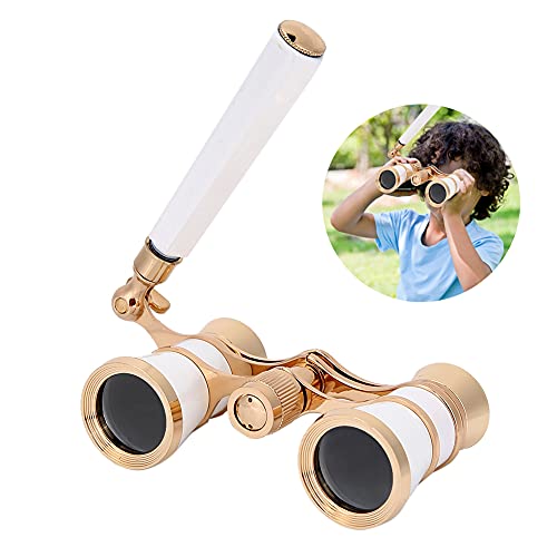 143 Opera-Brille, Fernglas, 3 x 25 cm, Mini-Fernglas für Frauen, Mädchen, Kinder, für Pferderennen im Theater, klassisches Geschenk für Damen (Prismus BAK-7) (weiß)