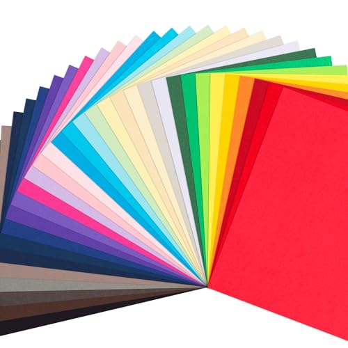 VGOODALL 64 Blatt Basteln Buntpapier, Farbigen DIN A4 TonPapier 32 Farben Bastelkarton 250g/m² Kopierpapier für DIY Kunst Handwerk, Drucken, Skizzieren