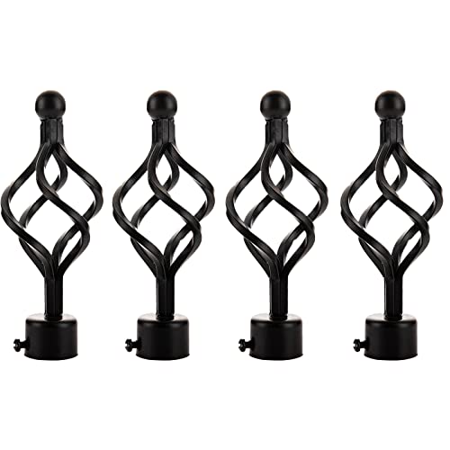 ECESLENT 4 Pcs Gardinenstange Endstücke Deko, dekorative Gardinenstangen-Endstücke, passend für Gardinenstangen-Ersatz-Endstücke mit 18–22 mm Durchmesser