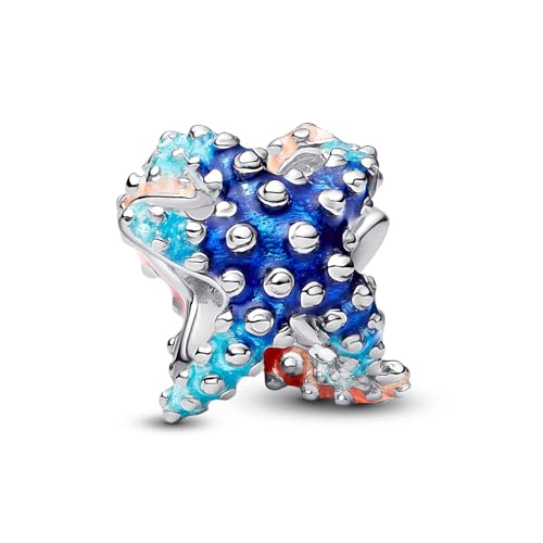 Pandora Moments Farbenfroher Seestern Mini-Charm aus Sterling Silber, Kompatibel Moments Anhänger, 793817C01