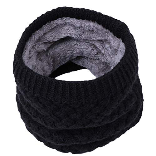 Loop Schal Kinder Baby Schal Jungen Mädchen Schlauchschal Halstuch Nackenwärmer Schals Winter Herbst Frühling Baumwolle Säugling Turban Winddicht Warm Bandana Kopftuch (Schwarz, Einheitsgröße)