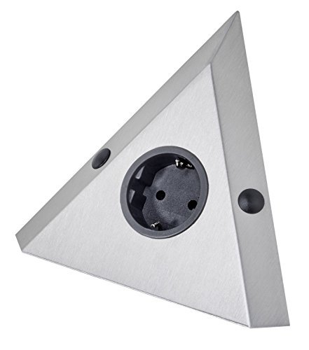 Ecksteckdose Edelstahl Steckdosenelement Aufbausteckdose Küche Powerport *552696