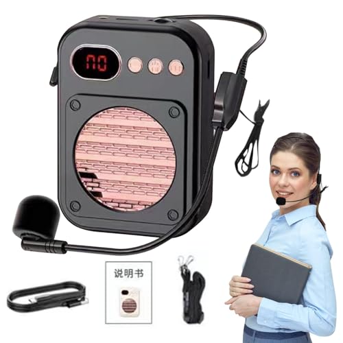 Persönlicher Sprachverstärker, kabelloses Mikrofon-Headset – wiederaufladbarer persönlicher Sprachverstärker, Arbeit von 12 Stunden, perfekt für Klassenzimmer, Meetings und im Freien