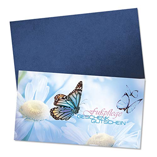 GESCHENKGUTSCHEINcom by POS-HAUER. Gutschein-Set. 25x Gutschein + Kuvert. Für Fußpflege Fußpflegepraxis. Fußpflegegutschein, blanko zum selber Ausfüllen.