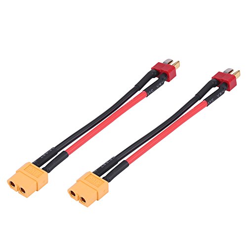 Dilwe 2 Stücke 4 Arten XT60 zu T Stecker Adapter Stecker Kabel RC Zubehör 14AWG 10 cm(T Stecker männlich zu XT60 weiblich)