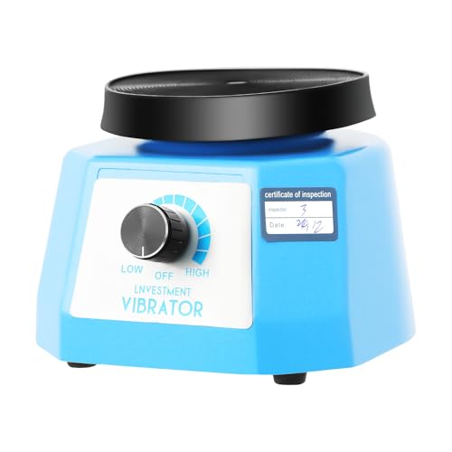 100W 4'' Gipsrüttler Dentallabor Dentalrüttler, Elektrischer Oszillator, Dental Runder Shaker Lab Ausrüstung, Geschwindigkeit Dentallaborgeräte (Blau)