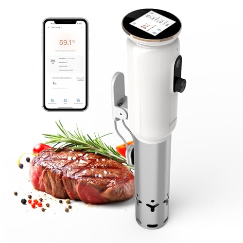 Sous Vide ISV-101W,INKBIRD WiFi Sous Vide Stick Präzisionskocher, 1000W, Temperatureinstellung bis 90°C, Tauchzikulator 360° Zirkulation mit App-Voreinstellungsmenüs, für die Küche