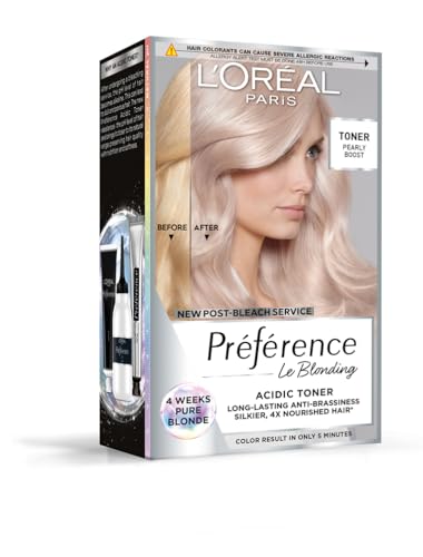 L'Oréal Paris Haartoner, Anti-Gelbstich für kühles Blond und intensiven Glanz, Ohne Ammoniak, Préférence Le Blonding, Platinum Ice