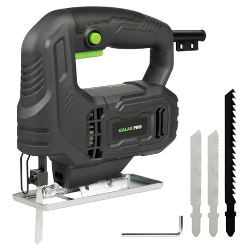 GALAX PRO 400W Stichsägen,3000 U/min, ±45° Winkelschnitt, Feststellknopf, mit für Holz und Metall geeigneten Klingen