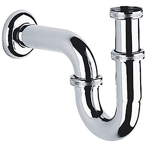GROHE Röhren- Geruchsverschluss (für Waschtische, Wandmontage, Schubrosette, langlebig), chrom, 28947000