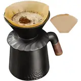 ParaCity Kaffeemaschinen-Set mit Keramik-Kaffeetropfer und 40-teiligem Kaffeefiltern, Kaffeetropfer und Kaffeetassen, manuelle Kaffeemaschine, Ideal für Zuhause und unterwegs