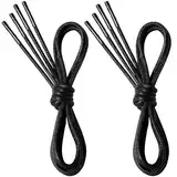 7STROBBS 2 Paar Schnürsenkel Business, Runde Gewachste Schuhbänder, 2.5mm Dünne Shoelaces für Lederschuhe Stiefel Anzugschuhe Halbschuhe, Damen Herren Ersatz Oxford Schnürsenkel, Schwarz 70cm