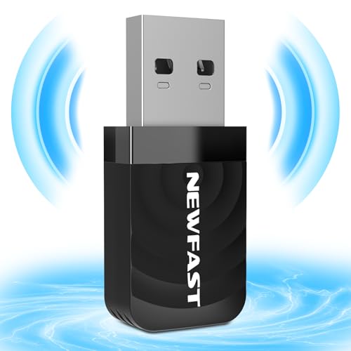 NEWFAST WiFi Adapter PC,1300Mbps USB Dual-Band 5G/2.4G WLAN Stick PC,Eingebaute High Gain Antenne,Mini Body Design,Optimierung der Wärmeableitung,WiFi Dongle Only for Windows 11/10,Mac OS 10.11-10.15