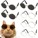 Yaoliucp Puppenbrillen 6 Paare Metalldrahtpuppe Sonnenbrille Klassische Retro -Brillen Brillen Brillen Mini Sonnenbrille für Handwerks Puppen Haustiere Kostüm Cosplay -Foto -Requisiten, Puppenbrillen