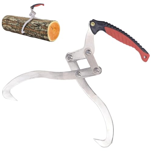GAESHOW Handpackzange, Rückezange, Holzzange mit Rutschfeste Griffe, Handhebezange 30 cm, Heben Holzscheiten Haken, Transportwerkzeug für Holzspalter, Greifer, Haken, Umgang mit Gartenholz