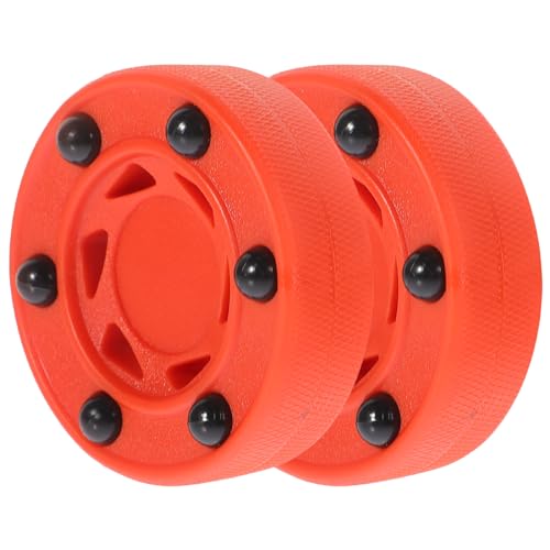 Homoyoyo 2 Stück Roller Hockey Spiel Hockey Puck mit Rollen Inline Hockey Pucks Street Hockey Puck für Indoor Outdoor Boden Hockey Bälle Floor Roller Hockey Spiel Training