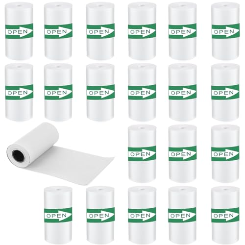 Tulov 20 Rollen Rollen Thermorollen, 57x25mm Mini Drucker Aufkleber, selbstklebende Aufkleber Drucker für Mini Mobile Fotodrucker