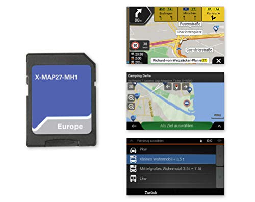 Xzent X-MAP27-MH1: Micro SD-Karte mit Reisemobil Navigation für XZENT X-427 und X-F270, Karten für Europa, Camping P.O.I. Paket, 1 Jahr kostenfreie Kartenupdates