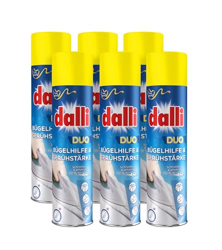 dalli® duo Bügelhilfe & Sprühstärke I 6 x 400 ml pro Dose I Für faltenfreie Wäsche und perfekten Halt | 6er Pack