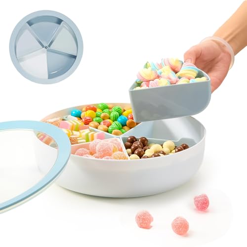 HAYAN Snack Schalen Dish süßigkeiten Box mit Deckel 28,6 × 8 cm (Blau)