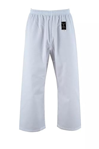 Fisticuffs Karate-Aikido-Hose für Kinder und Erwachsene, GI-Uniform, Schwarz/Weiß, weiß, 120 cm