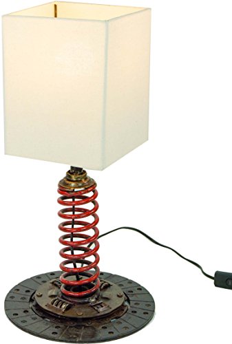 GURU SHOP Tischlampe/Tischleuchte, Upcycling Lichtobjekt aus Altmetall - Modell Motola, 48x24x24 cm, Klassische, Moderne Tischlampen