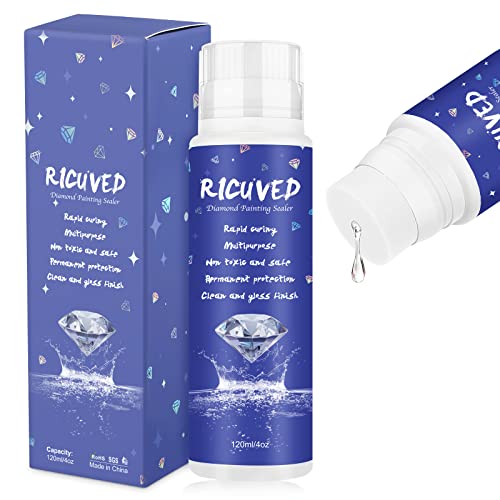 RICUVED Diamond Painting Versiegelung 120ML - Diamant Painting Zubehör-Glitzereffekt & Zuverlässigen Halt Geeignet für Kreative Diamond Painting & Puzzles