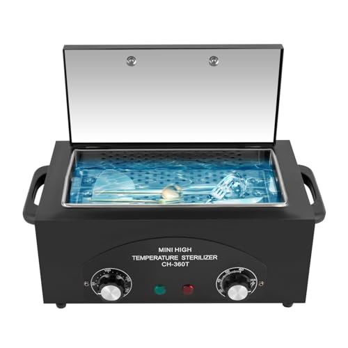 MINRS Heißluftsterilisator, Hochtemperatur Sterilisator 300W 220℃ Trockene Hitze Sterilisator mit einstellbarem Timer für Nagelwerkzeuge Kosmetikwerkzeuge Fußpflege Schönheitssalon