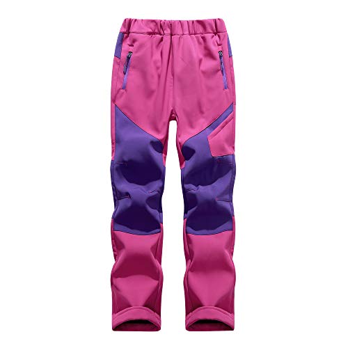 Daysskk Arbeitshose Kinder Mädchen Softshellhose Winter Wanderhose Mädchen Schnelltrocknend Trekkinghose Gefütterte Warm Wanderhose Kinder Mädchen Wasserdicht Rosa 116