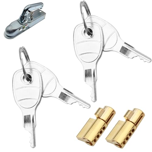 Batheidon 2 Stück Anhängerschlösser, geeignet für 50-mm-Stahlkupplungen, kompatibel mit für Erde, Daxara, Maypole und Anderen Anhängern mit Schlüssellochdesign