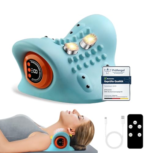 EPROICKS EMS Nackenmassagegerät Elektrisch mit Wärme, Kabelloses Nacken Massagegerät, Entspannungskissen für Nacken, Akupressur für den Nacken, USB - 3 Modi, 6 Einstellbare Frequenzen