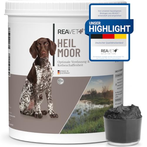 ReaVET Heilmoor für Hunde 1,3kg - Verbessert die Kotbeschaffenheit, Optimale Verdauung, Immunsystem, Magen-Darm-Aktivität, Appetit Anregung I Natürliche Heilerde Moor Hund