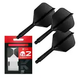 Target Darts K Flex Integrierter Dart-Flug und -Schaft, Nr. 2 Schwarz (Mittelstufe) | 3er-Pack K-Flex – Nr. 2, Präzisionsgeformte 2-in-1-Dart-Flüge und -Dart-Schäfte | Professionelles Dart-Zubehör