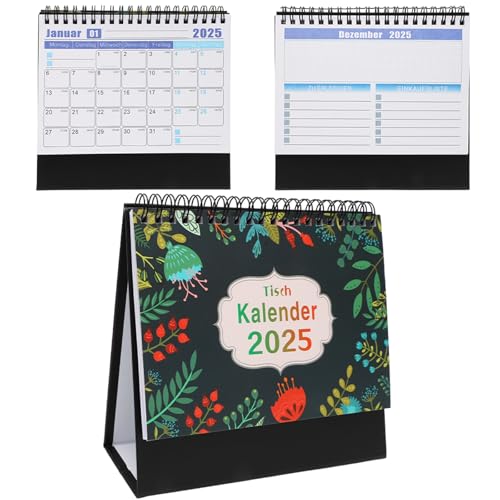 Tischkalender 2025-12 Monate, Kalender 2025 Tischkalender, Flip Stehkalender 2025, Feiertagen und Countdowns, Schreibtischkalender 2025 mit Aufgabenliste Desktop-Kalender