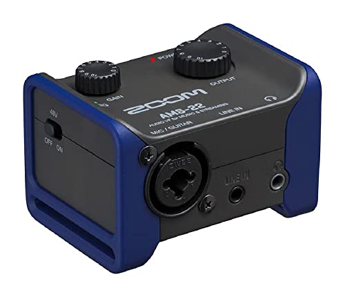 Zoom AMS-22 Audio Interface für Musikaufnahme & Streaming für Solomusiker | schwarz & blau
