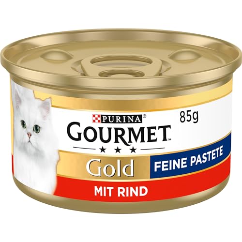 Gourmet PURINA GOURMET Gold Feine Pastete Katzenfutter nass, mit Rind, 12er Pack (12 x 85g)