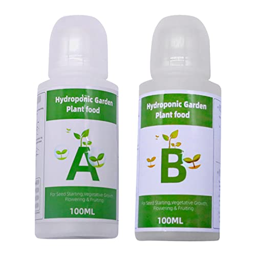 Pflanzendünger, Hydroponische Gartenpflanze Lebensmittel mit Natürlich Wachsenden Vitaminen und Mineralien, A+B Zwei Teil Set Flüssiger Pflanzenanbau Nährstoffformel für Gras Tomaten Blumen Gemüse