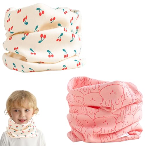 NJCXOLA Kinder Schals 2 Pcs Baby Jungen Mädchen Baumwolle Schlauchschal Loop Schals Halstuch Nackenwärmer Multifunktionstuch für Winter, Frühling, Herbst