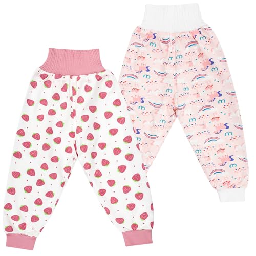 Baby Windelhosen, Hohe Taille Baby Töpfchen Trainingshose Baby Windelrock Baumwolle Sleepy Windelhose für Kinder für das Töpfchentraining, 2 Stück, S