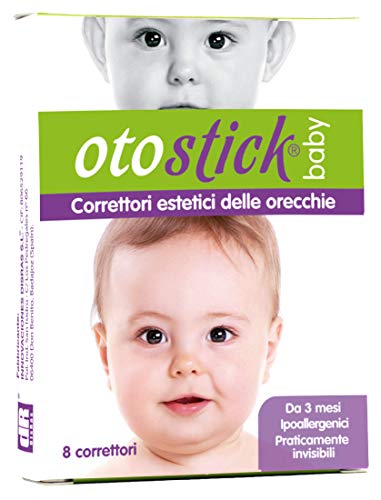 Otostick Baby ästhetische Korrektoren für abstehende Ohren, 8 Korrektoren + 1 Mütze, ab 3 Monaten