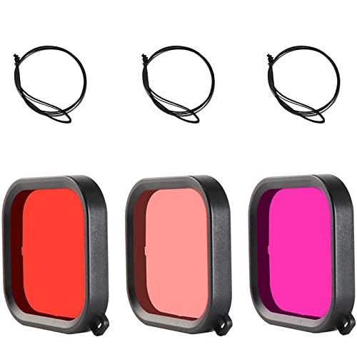 FitStill Tri-Color Dive Filter Set (nur mit FitStill Waterproof Case kompatibel) für Go Pro Hero 13 / Hero 12 / Hero 11 / Hero 10 / Hero 9 Black Waterproof Case